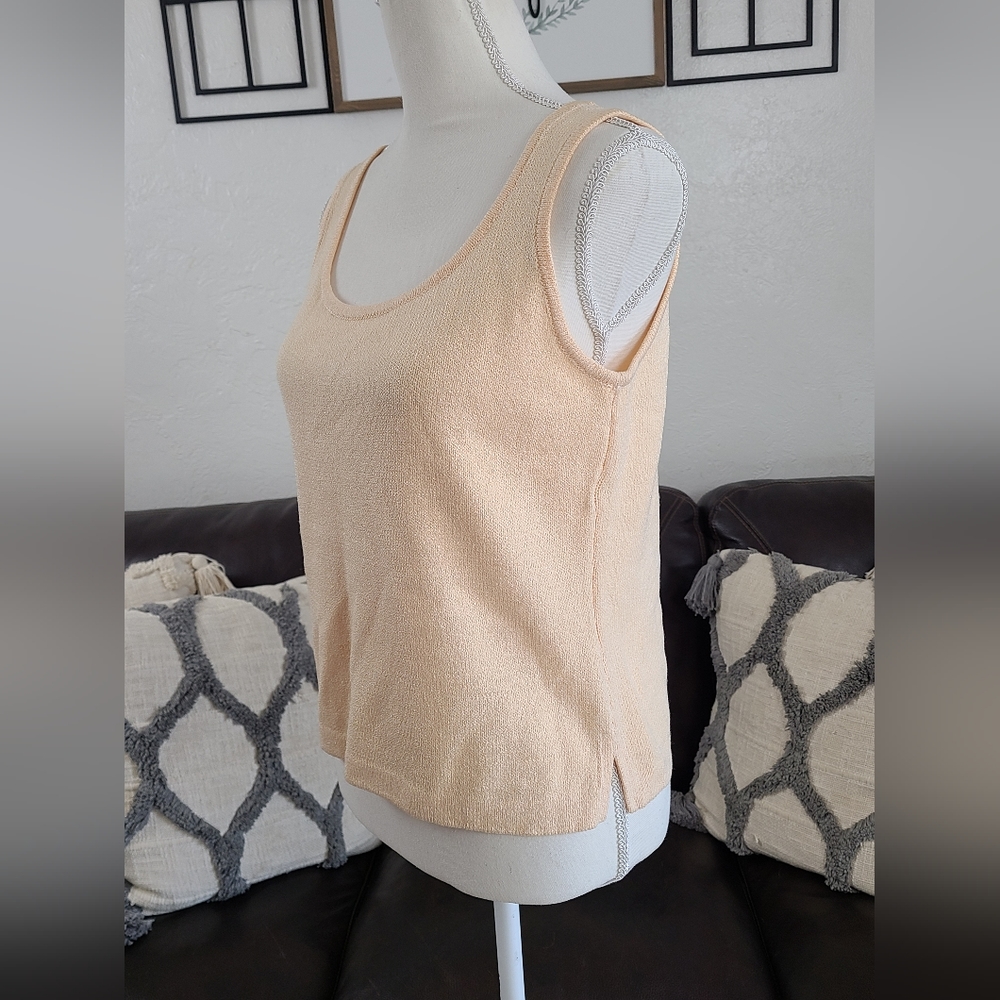 St. John Peach Knit Tank Top - Picture 3 of 8